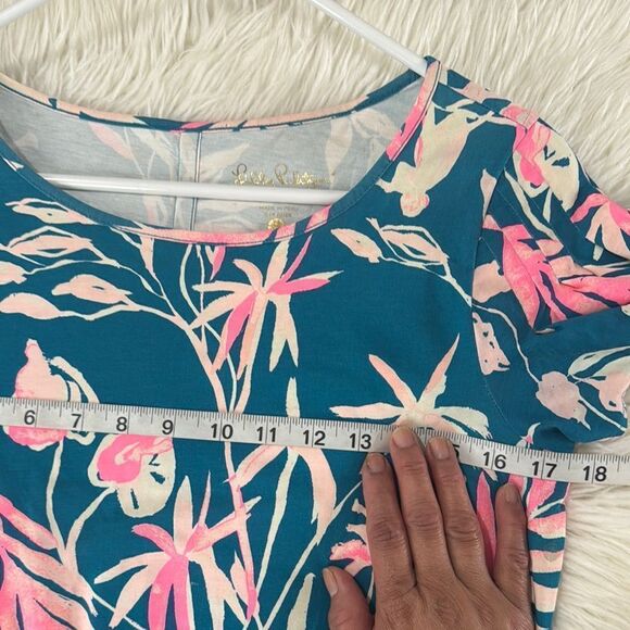 LILLY PULITZER Floral Print Dress in Blue and Pink S - Picture 4 of 8